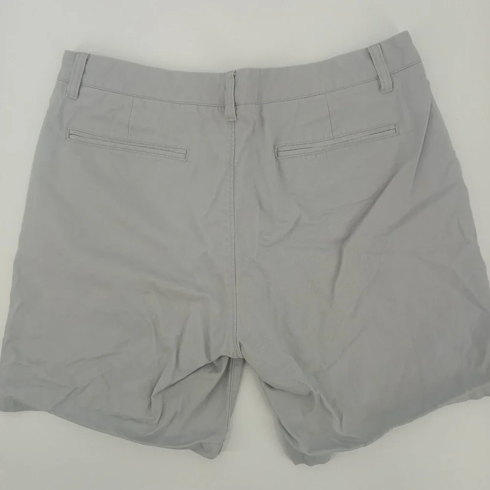 Bonobos Mens Washed Chino Shorts Light Grey 7 Inch Inseam Size 34 Cotton Twill